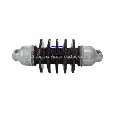 Linea ad alta tensione Rod Porcelain Suspension Insulator Brown lungo