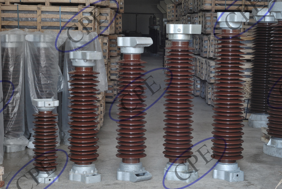 Isolante del limitatore di tensione della porcellana di 42KV Brown per la linea di trasmissione
