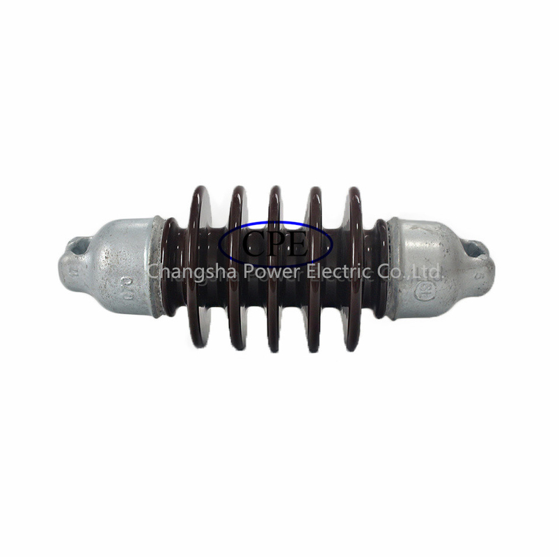Linea ad alta tensione Rod Porcelain Suspension Insulator Brown lungo