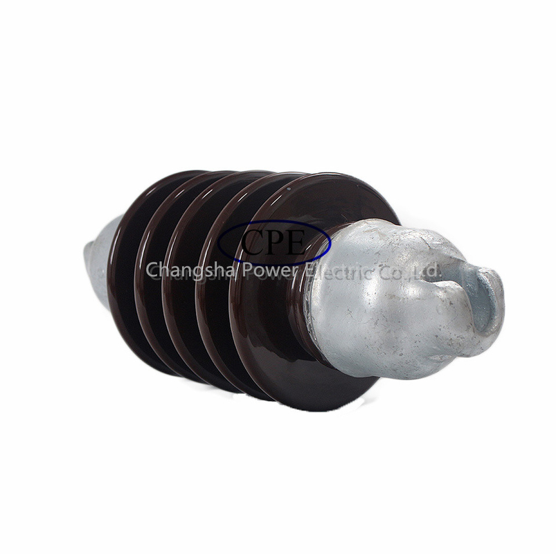 Linea ad alta tensione Rod Porcelain Suspension Insulator Brown lungo